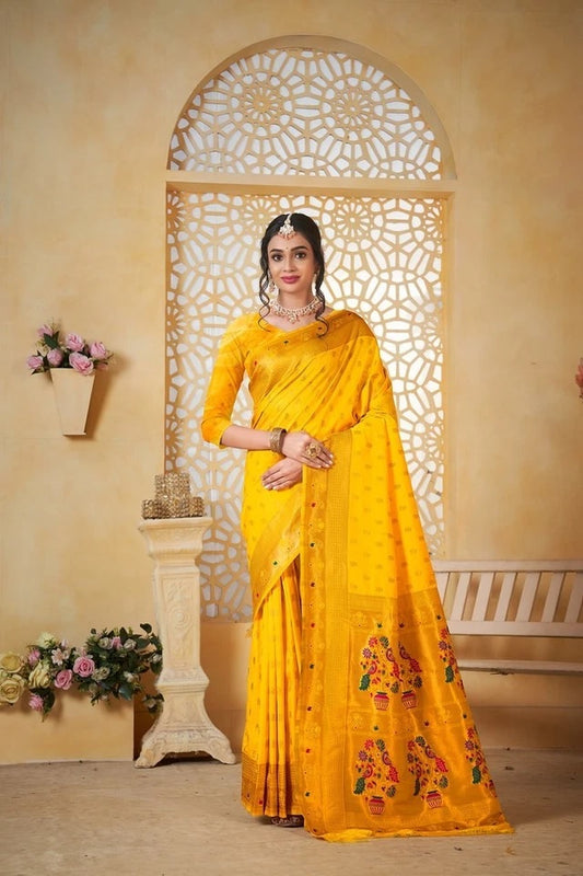 Pethani Silk With Fancy Pallu Traditional Wear Saree With Blouse 11-VF