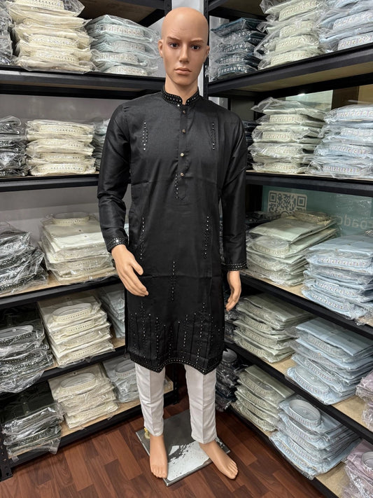 Traditional Premium Smart Silk With Embroidery Mirror Work Kurta & Pajama 16-VT