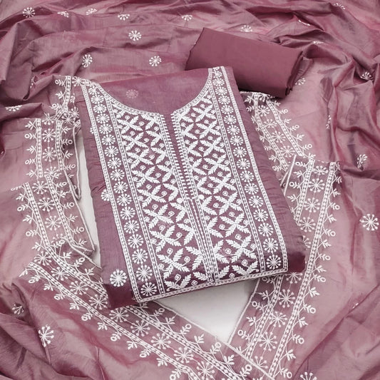 Traditional Wedding Wear Designer Indian Chanderi Work Top Bottom&Dupatta 12-VF