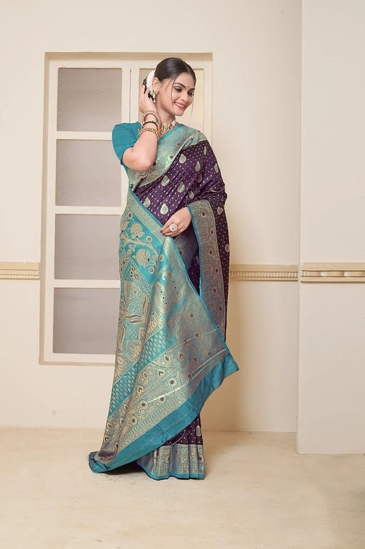 Festival Wedding Wear Soft Silk Saree Weaving Banarasi With Blouse 11-VF
