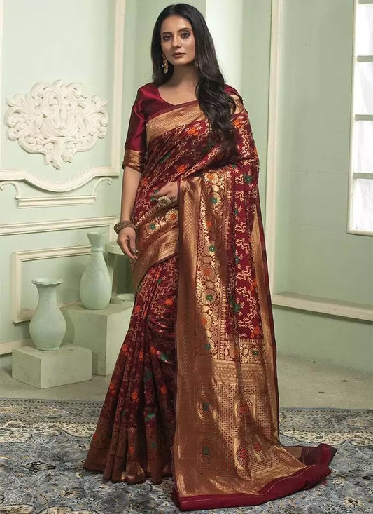 Banarasi Soft Silk Saree With Blouse