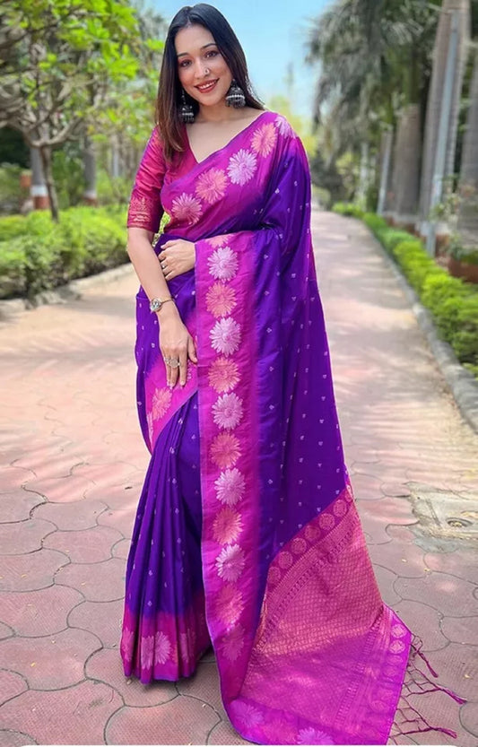 Banarasi Soft Silk Saree With Blouse