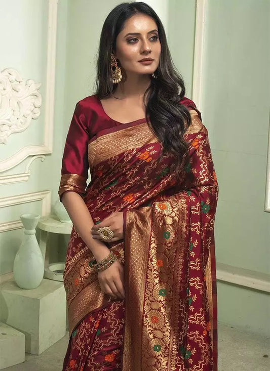 Banarasi Soft Silk Saree With Blouse