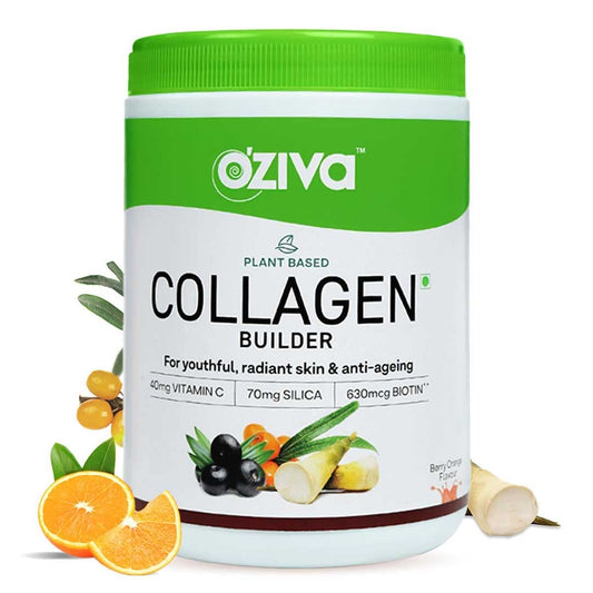 OZiva Plant Based Collagen Builder - 250 gm - Berry Orange