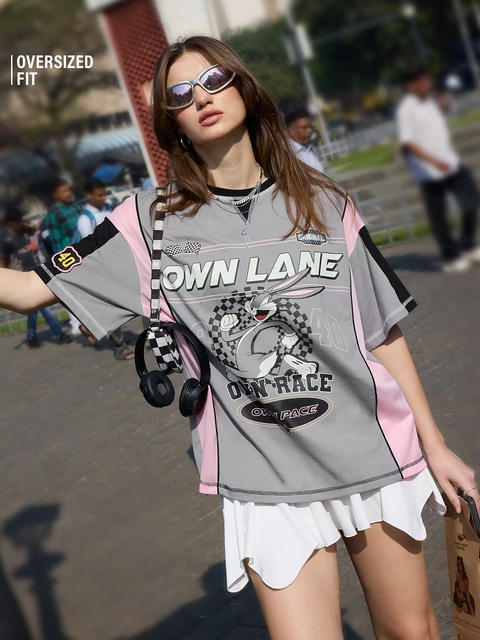 Bugs Bunny Own Lane Women Oversized T-Shirts