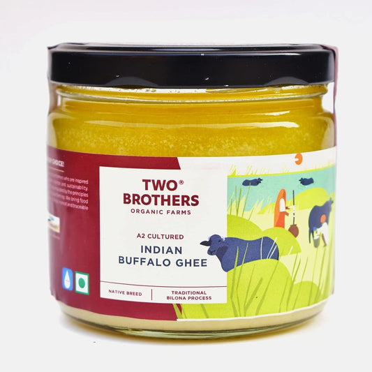 Two Brothers Organic Farms Indian Buffalo Ghee - A2 Cultured - 250 ml - Glass