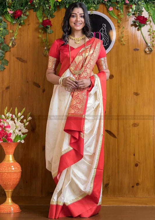 Banarasi Soft Silk Saree With Blouse