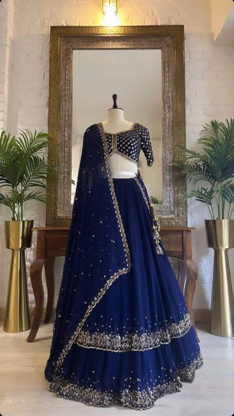 Premium Georgette With Double Ruffle Layers Lehenga Choli