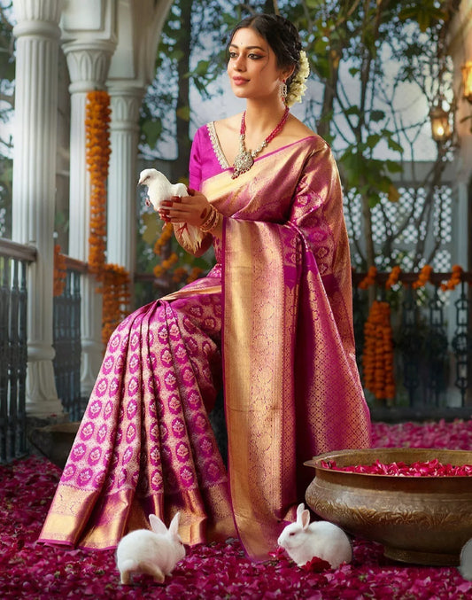 Banarasi Soft Silk Saree With Blouse
