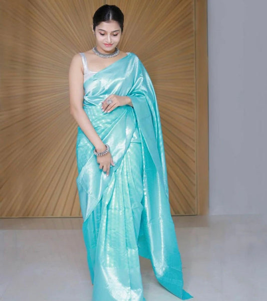 Soft Lichi Silk Saree With Unstitched Blouse
