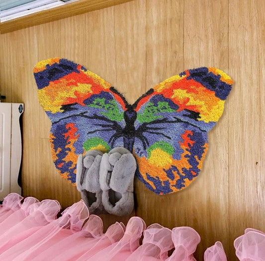 Butterfly Shaped Beautiful & Colorful Anti- Slip Natural Coir Floor Mat MR-3