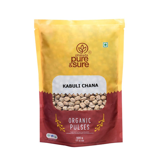 Pure & Sure Kabuli Chana Traditional Organic Pulses - 500 gm