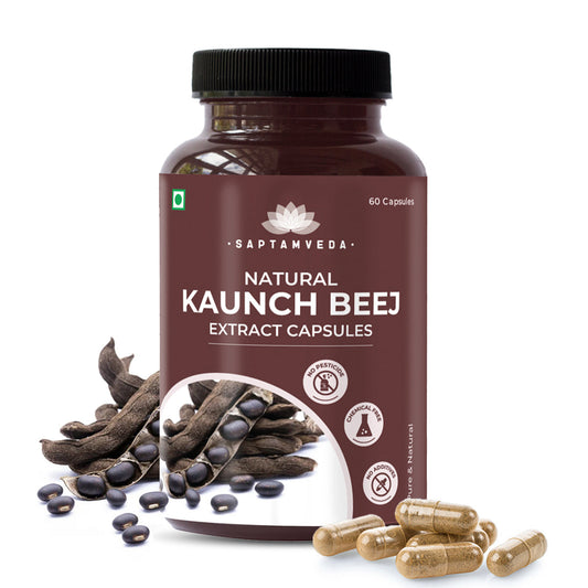 Saptamveda Natural Kaunch Beej Extract Capsules -60 caps