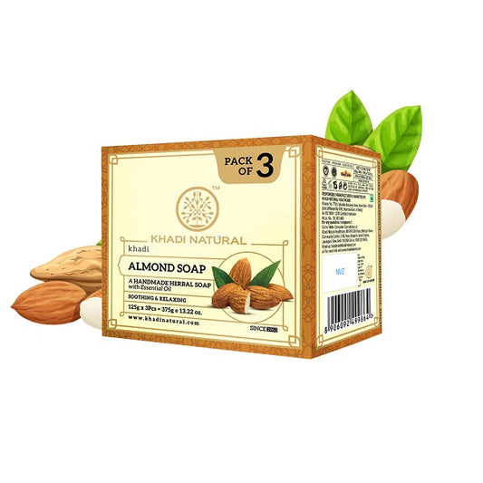 Khadi Natural Almond Soap (Pack of 3)