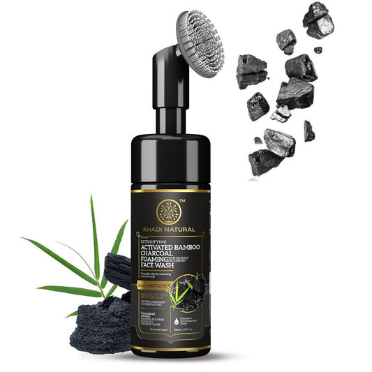 Khadi Natural Activated Bamboo Charcoal Foaming Face Wash - 150ml