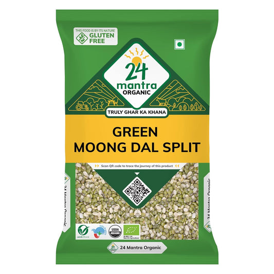 24 Mantra Organic Green Split Moong Dal - 500 gm