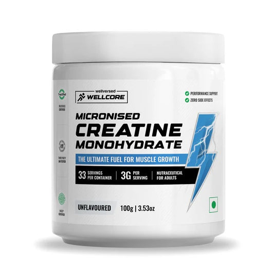 Micronised Creatine Monohydrate (100g, 33 Servings) | 100% Pure Creatine | Unflavored | Supports Athletic Performance and Power
