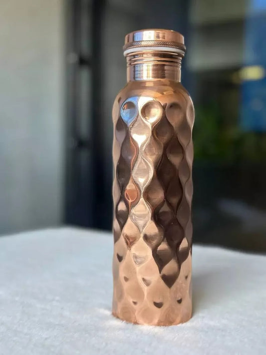 Pure Diamond Copper Water Bottle - 1 Ltr