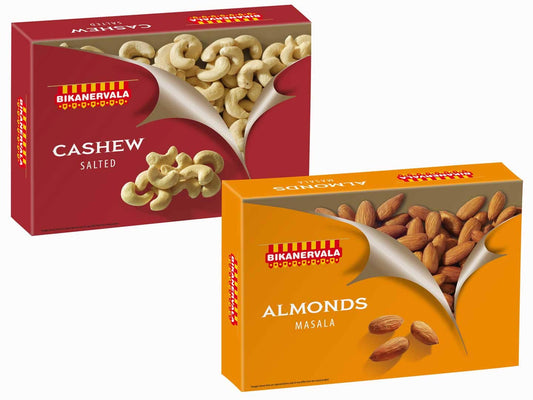 Bikano Masala Almonds And Salted Cashew Nuts - Combo Pack