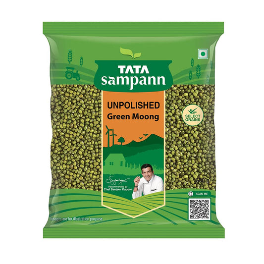 Tata Sampann Unpolished Green Moong Dal (Whole), 500g