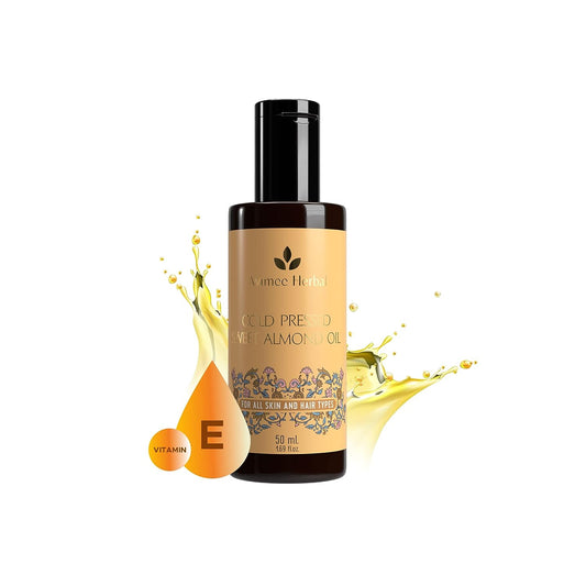 Avimee Herbal Pure Cold Pressed Sweet Almond Oil For Hair & Skin Enriched With Vitamin E Purity Guaranteed 50 ML