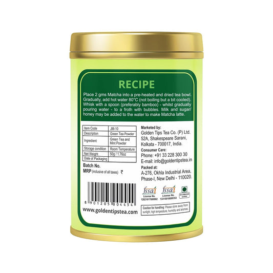 Golden Tips Mint Matcha Japanese Green Tea - 50 gm
