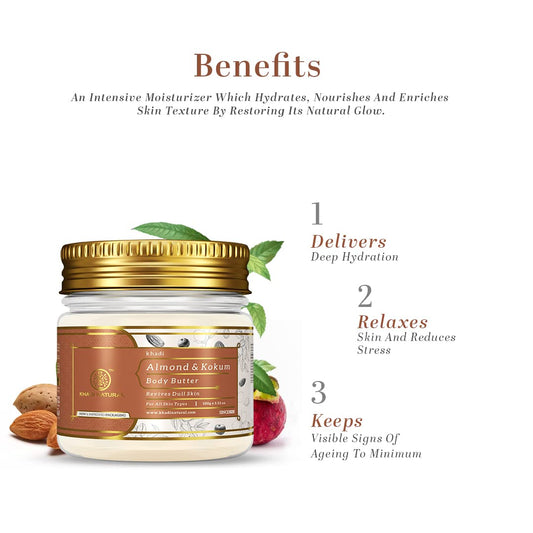 Khadi Natural Almond & Kokum Body Butter – 100g