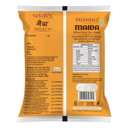 Patanjali Maida (Refined Wheat Flour) - 1 kg