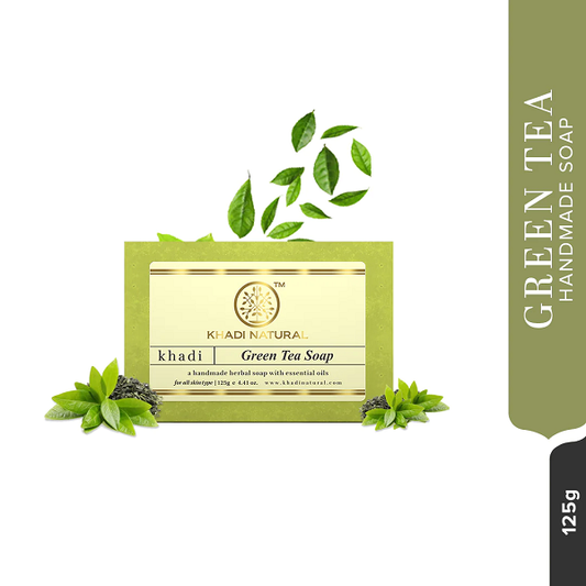Khadi Natural Green Tea Handmade Herbal Soap, 125 g