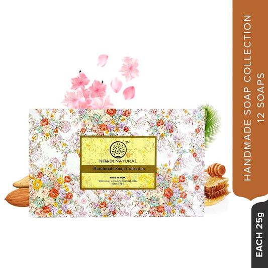 Khadi Natural Ayurvedic Soap Kit(Set of 12) Handmade Bathing Bars Moisturizing (12 x 25 g)