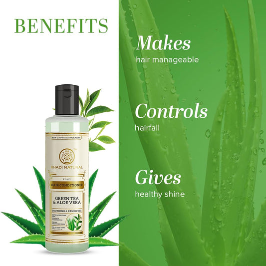 Khadi Natural Herbal Greentea & Aloevera Hair Conditioner-210 ml