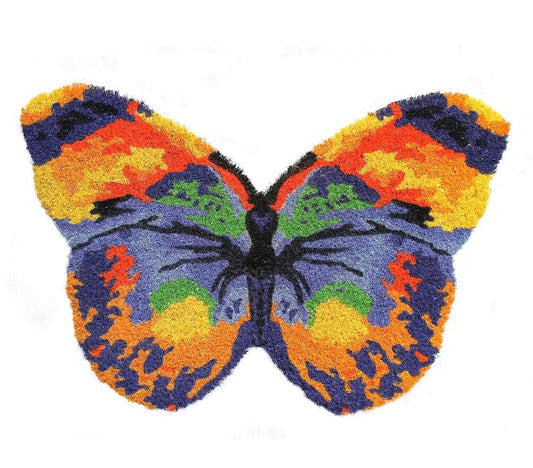Butterfly Shaped Beautiful & Colorful Anti- Slip Natural Coir Floor Mat MR-3