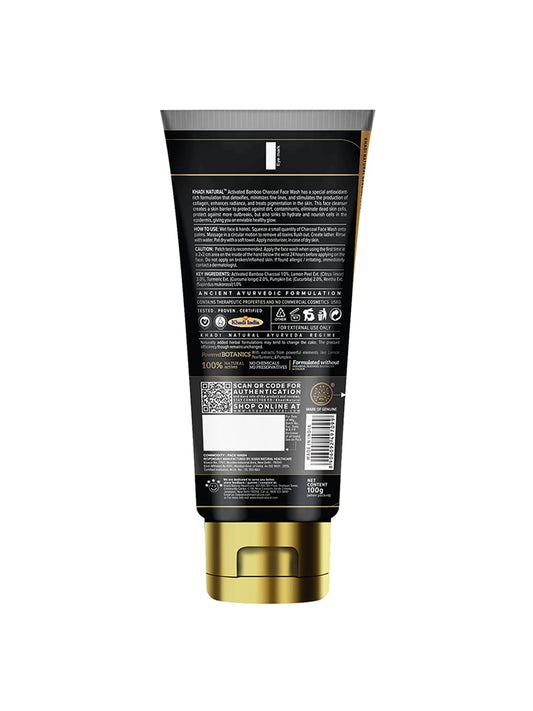 Khadi Natural Activated Bamboo Charcoal Face Wash- Powered Botenics