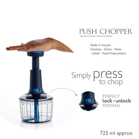 Manual Hand Push Press & Mix Vegetable Chopper with 3 Blades