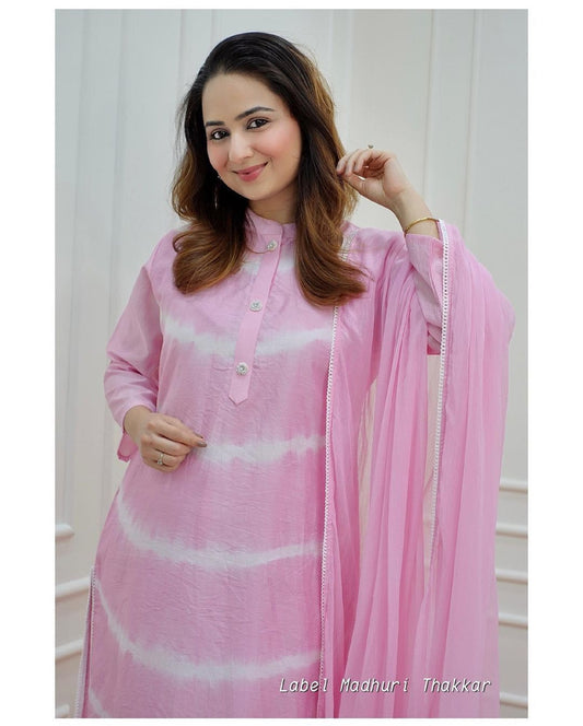 Pure Chanderi Silk Readymade Indian Party Function Top Bottom & Dupatta 12-SR34