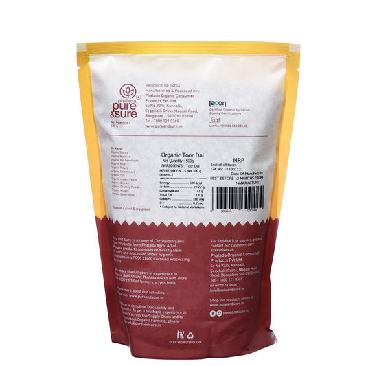 Pure & Sure Organic Toor Dal - 500 gm