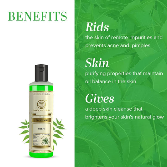 Khadi Natural Ayurvedic Neem Face Wash - 210ml
