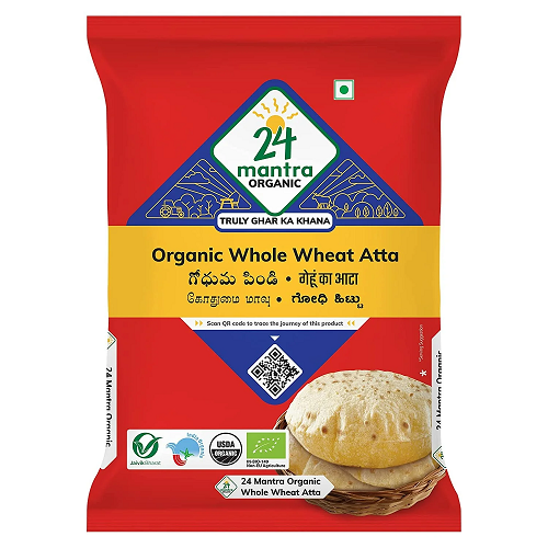 24 Mantra Organic Wholewheat Atta Premium - 1 KG