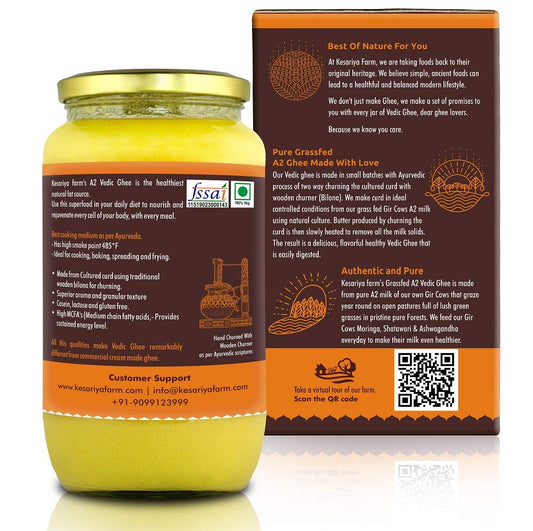 Vedic Ghee Gir Cow's Cultured A2 Ghee - 1000 ml