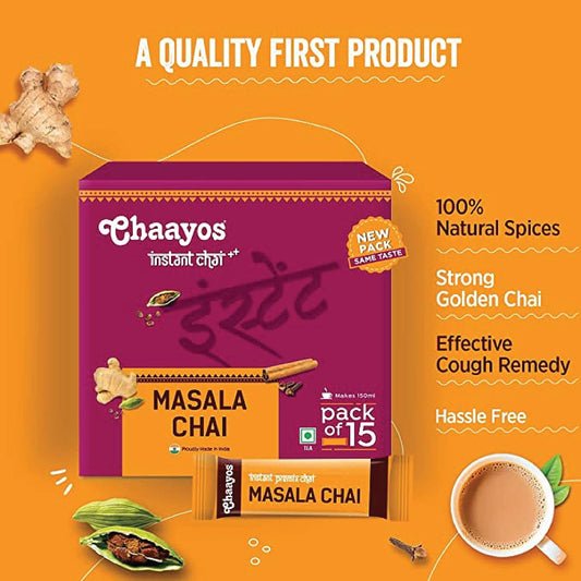 Chaayos Instant Tea Premix Masala Chai Sachets - 30 Sachets