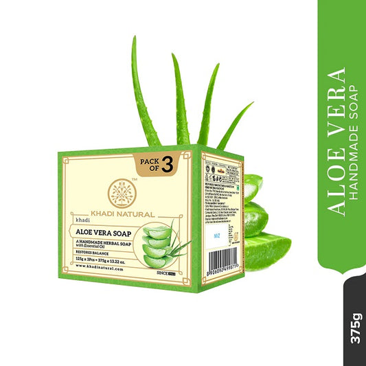 Khadi Natural Aloe Vera Soap, Pack of 3 (125gm*3) (375gm)