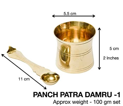 Brass Panchpatra with Achamani for Pooja