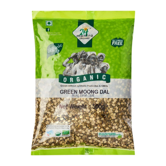 24 Mantra Organic Green Split Moong Dal - 500 gm