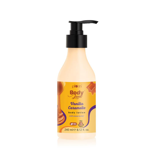 Plum BodyLovin' Vanilla Caramello Body Lotion Cocoa Butter & Vitamin B5 For Deep Moisturization :- 240 ml