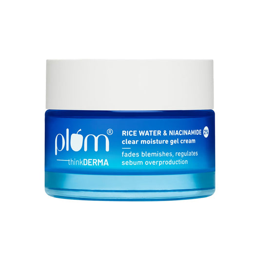 Plum 2% Niacinamide & Rice Water Super Light Gel Cream Moisturizer for Face Oil-Free Hydration :- 15 GM