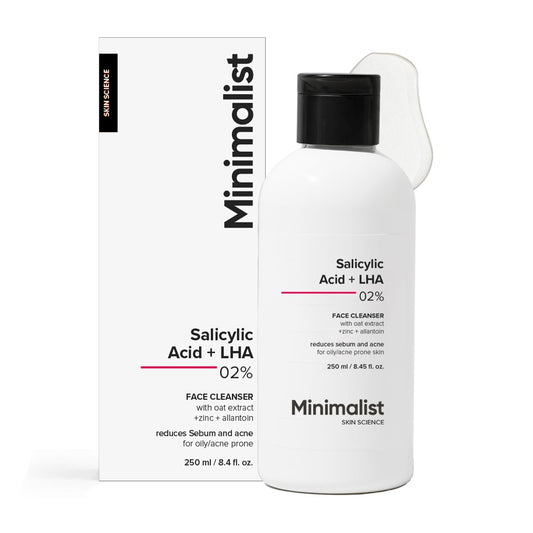 Minimalist Anti-Acne Salicylic Acid 2% Face Wash with LHA for Pore Cleansing -100 ml