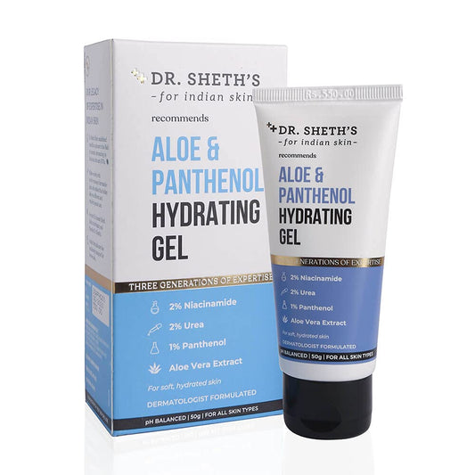 Dr. Sheth's Aloe & Panthenol Hydrating Gel with Niacinamide For Deep Moisturization & Hydration, For All Skin Types -50 gm