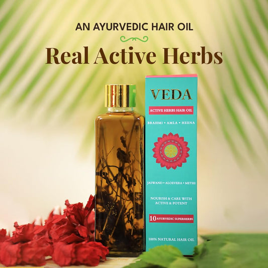 Veda Ayurvedic Cold Pressed Hair Oil - Ayurvedic Jadi Butis Infused Oil -200 ml