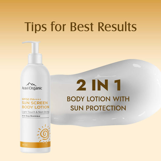 Aravi Organic SPF 50 Sunscreen Body Lotion - 200 ml