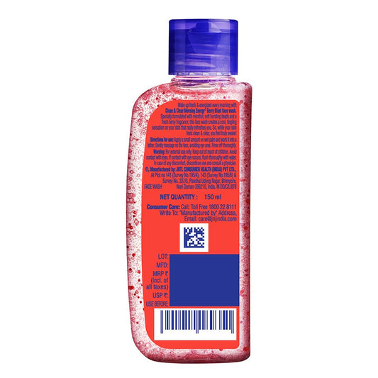 Clean & Clear Morning Energy Berry Blast Facewash 150ml(Pack of 2) + 100ml Free